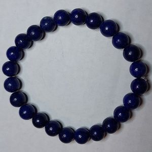 Lapis 8mm round stone beaded bracelet